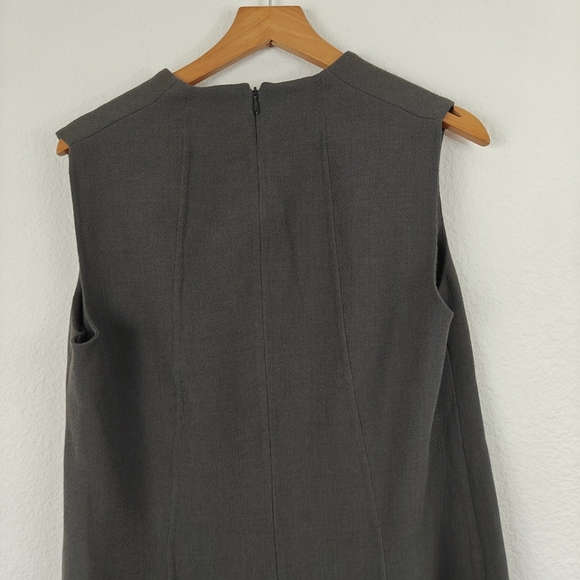 AKRIS NWT Wool Sheath V-neck Grey Suit Dress/ Jacket Set Size 12 Women's - Picture 9 of 15